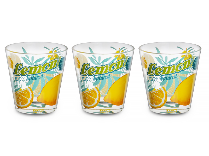 Фото набор стаканов "лимон" 3шт 250мл