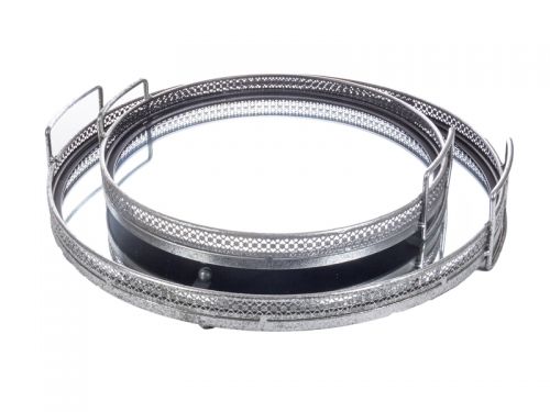 Набор из 2-х подносов 41х40х7,5/31х30хх6,5 см (металл/стекло)