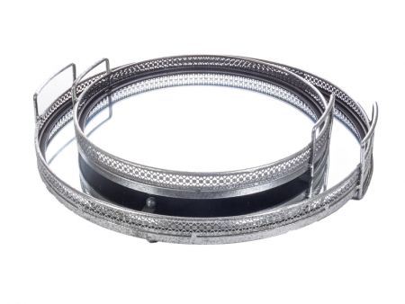 Набор из 2-х подносов 41х40х7,5/31х30хх6,5 см (металл/стекло)