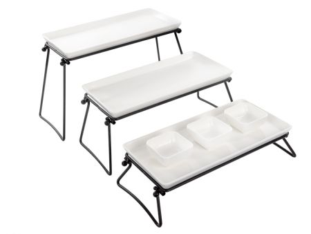 Набор из 3 сервировочных блюд на подставке