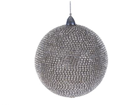 Украшение декоративное шар серебро 10см