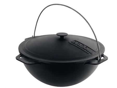 Казан азиатский чугунный с чугунной крышкой-сковородой tm brizoll 8 л азия