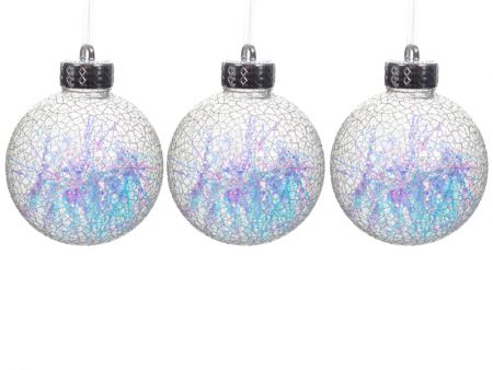 Набор елочных украшений из 3 штук  8 см (пластик)