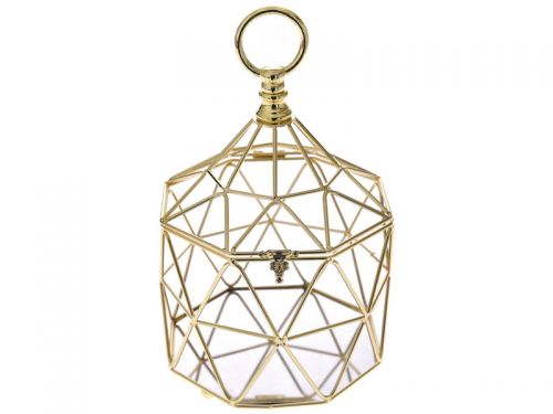 Металлическая декоративная шкатулка 16x16x28см