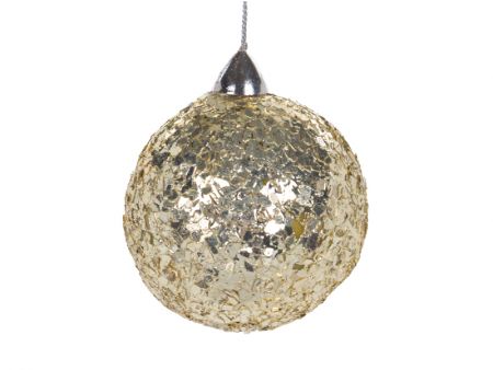 Украшение декоративное шар серебро 8см