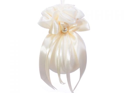 Елочный шар с атласным бантом 