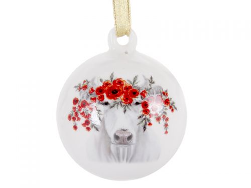 Украшение елочное "Красный мак" 8,5 см