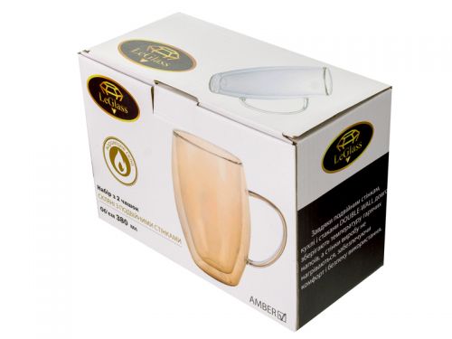 Набор из 2 чашек с двойными стенками le glass "Crystal" 380 мл 13 см