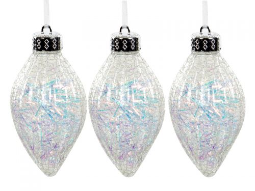 Набор елочных украшений из 3 штук  12 см (пластик)