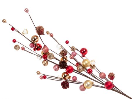 Ветка декоративная 75 см серебро (пластик)