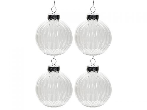 Набор елочных украшений из 4 штук 8 см (пластик)