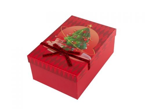 Подарочная коробка прямоугольная новогодняя 21х14х8 см.