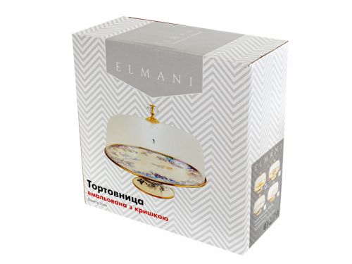 Тортовница эмалированная "Bird" elmani с крышкой на ножке, диаметр=30см