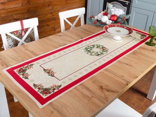 Раннер гобеленовый новогодний с люрексом "Corona natale" 47x140 см