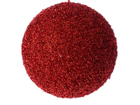 Рождественский шар с глиттером красный 20см