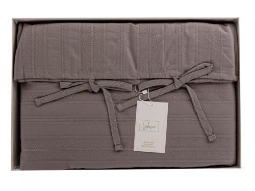 Комплект постельного белья "Lucca" серый, ранфорс жаккард 200x220 см +4н.50x70 см