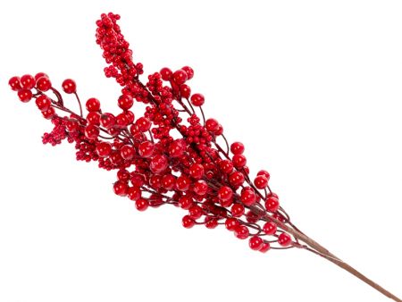 Ветка декоративная ягодки 60см (пластик)