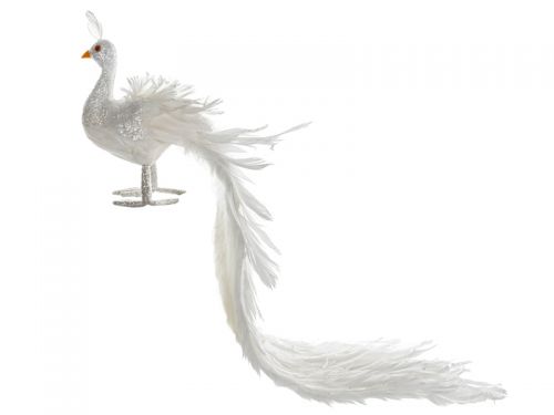 Фигурка Павлин 75 см белый (пластик)