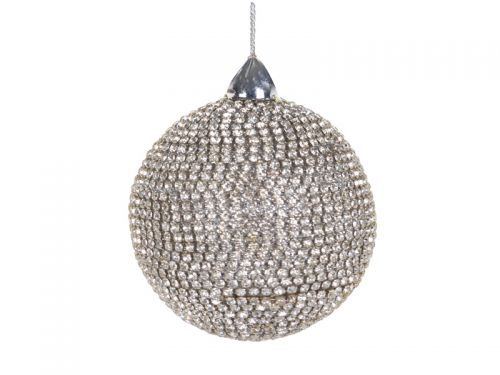 Украшение декоративное шар серебро 8см