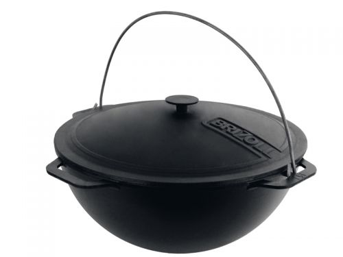 Казан азиатский чугунный с чугунной крышкой-сковородой tm brizoll 8 л азия