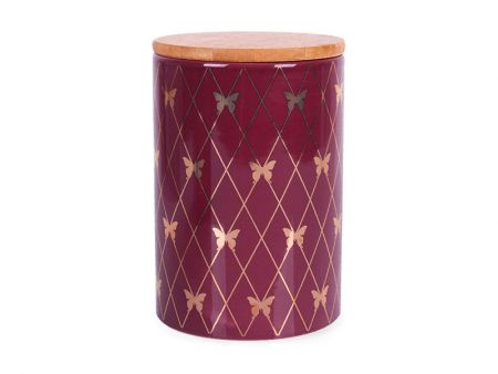 Банка для сыпучих продуктов с бамбуковой крышкой 10х10х15см