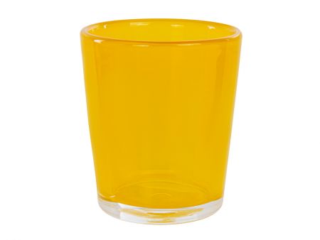 Ваза из цветного стекла жёлтая, ø10 см, высота 12 см