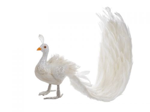 Фигурка Павлин 75 см белый (пластик)