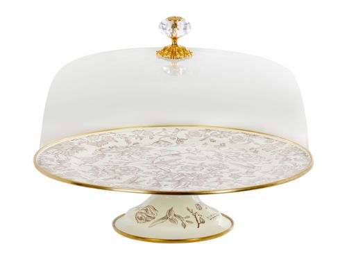 Тортовница эмалированная "Bird" elmani с крышкой на ножке, диаметр=30см