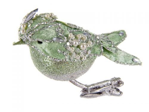 Елочное украшение птичка декоративная 15х5см