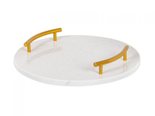 Поднос 30х30х5 см (мрамор/металл)