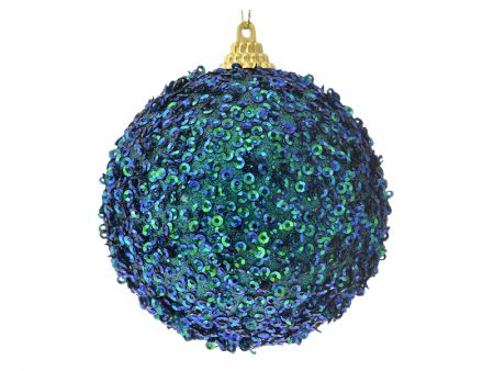 Набор из 6-ти шаров зеленый с глиттером, 8см