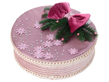 Коробка подарочная круглая с бантом 