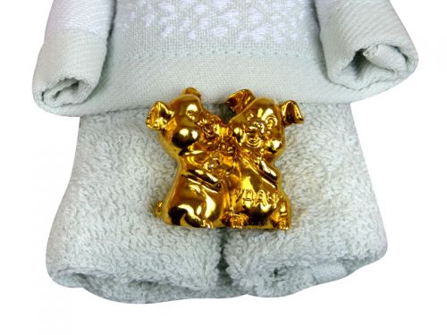 Полотенце 30х50 см + статуэтка, в ассортименте