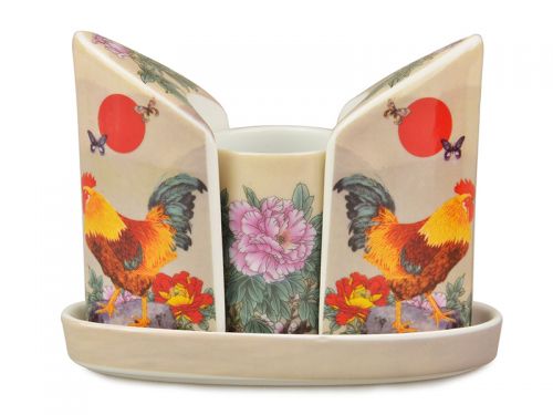 Набор для специй 3 предмета и подставка для зубочисток 10см