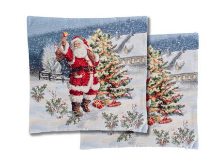 Наволочка новогодняя гобеленовая с люрексом 