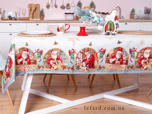 Скатерть гобеленовая новогодняя с люрексом "Hamlet" 140х260см
