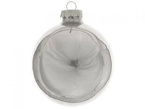 Набор из 4-х елочных шаров 10см серебро