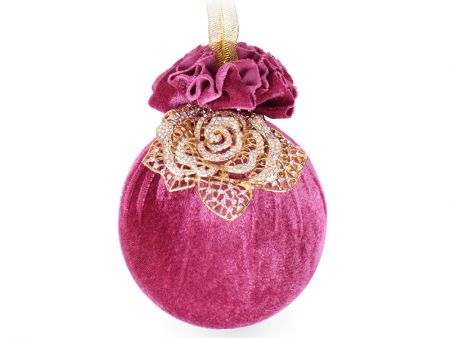 Елочный шар с золотым цветочком 