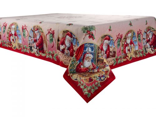 Скатерть гобеленовая новогодняя с люрексом "Jouets" 100х100см