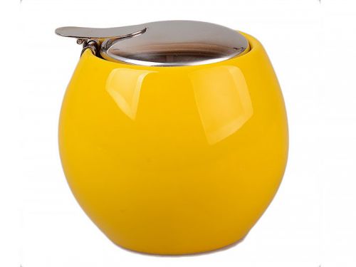 Сахарница с метал. крышкой (желт.)