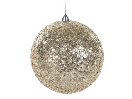 Украшение декоративное шар серебро 15см