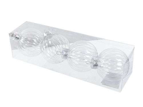 Набор елочных украшений из 4 штук 8 см (пластик)