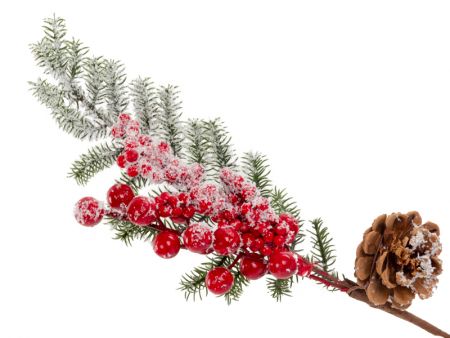 Ветка декоративная хвойная 33 см (пластик)