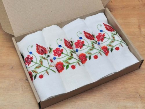 Салфетка "Дерево життя" 4шт. 40х40 (білий льон ТХ-90) мод.1