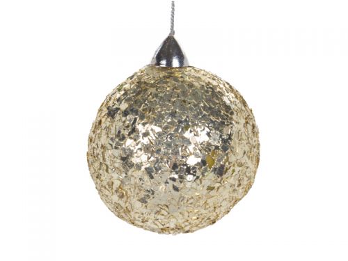 Украшение декоративное шар серебро 8см