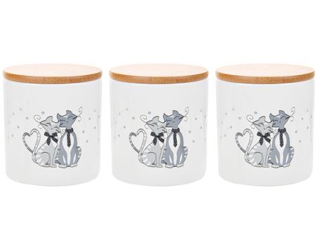 Набор банок для сыпучих с бамбуковой крышкой 