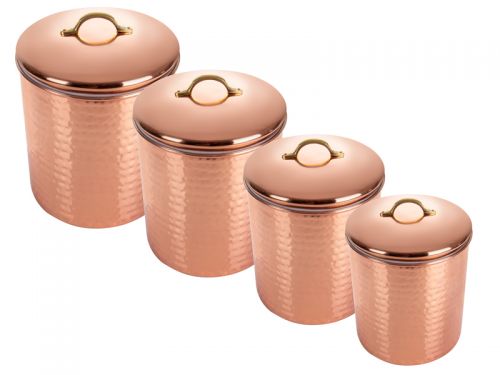 Набор банок для хранения сипучих продуктов из 4 шт (20см, 18см, 16см, 12см) нерж. сталь