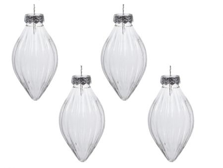 Набор елочных украшений из 4 штук 8 см (пластик)