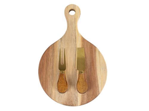 Доска для сыра и набор ножей для сыра 29,5х19х2 см (дерево)