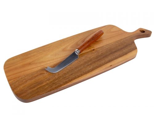 Доска разделочная и нож для сыра  40х14х1,5 см (дерево)
